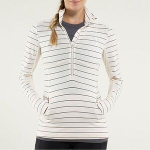 lululemon athletica Fitted Polo Long Sleeve Top White Black